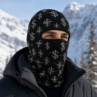 Cagoule chaude unisexe à logo imprimé sur toute la surface, masque facial intégral pour le ski et les sports d'hiver en extérieur