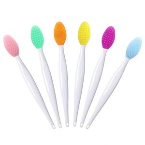 15cm <b>Long</b> Handle Plastic Silicone Lip Balm Brush Cleaning Facial <b>Nose</b> Blackhead Removal Tool with OPP Bag Colorfulmedium Brand - Product Image 1