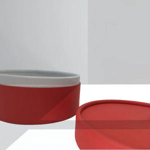 Carton <span class=keywords><strong>gris</strong></span> circulaire rouge personnalisé boîte alimentaire dure emballage en papier créatif avec impression à chaud en treillis métallique tube de papier unique - Product Image 2