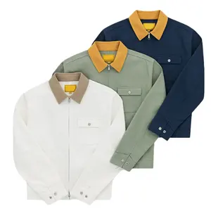 Vải nhung cổ săn bắn Áo Gió Mùa đông làm việc Áo khoác Zip công nhân Áo khoác tùy chỉnh blouson Homm cổ điển tiện ích vịt vải cho nam giới - Product Image 1