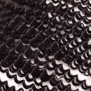 Cheveux indiens vierges naturels 13x4 dentelle frontale fermeture toupet avec 110% de densité 38mm style de vague profonde - Product Image 2