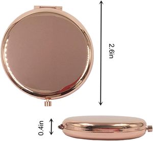 Circular Metal Mini Vanity <b>Mirror</b> Vintage Foldable Double Sided Pocket Makeup <b>Mirror</b> - Product Image 2