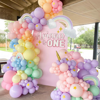 Kit d'arche de ballons de 174 pièces, macaron, couleurs assorties, printemps, pour la décoration de fête de naissance, de mariage, d'anniversaire, guirlande de ballons