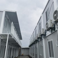 Maisonnette Moderne Préfabriquée Personnalisée à Deux Étages, 1 Salle de Bain, 2 Chambres, Modèle Plat, Prête à l'Expédition pour Écoles