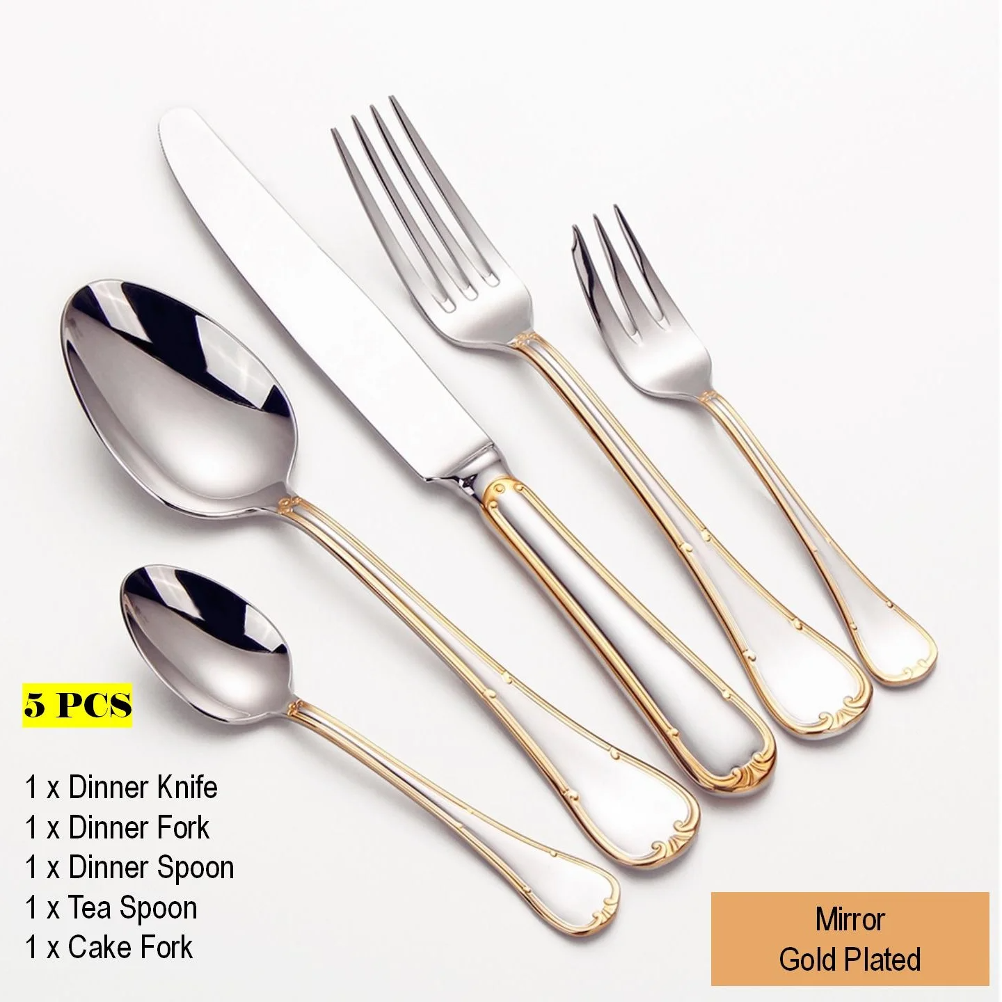 5pcs-Gold Plated