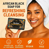 Savon noir africain Luxfume avec beurre de karité, nourrit et adoucit la peau, nettoie en profondeur les pores, contrôle le sébum, végétalien