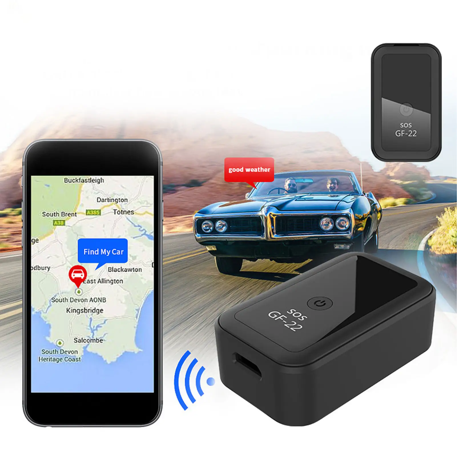 Mini localizzatore GPS in tempo reale con dispositivo di localizzazione GPS in tempo reale con GF-22 SOS