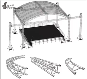 Precio barato, estructura de sonido cuadrada, altavoz de techo ligero, telón de fondo de escenario, sistema de armazón de iluminación de aluminio - Product Image 4