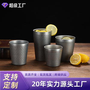 Stainless Steel Tumbler 304 Metal Hammered Finish Drink Cup For Party Beverage Use - Product Image 4