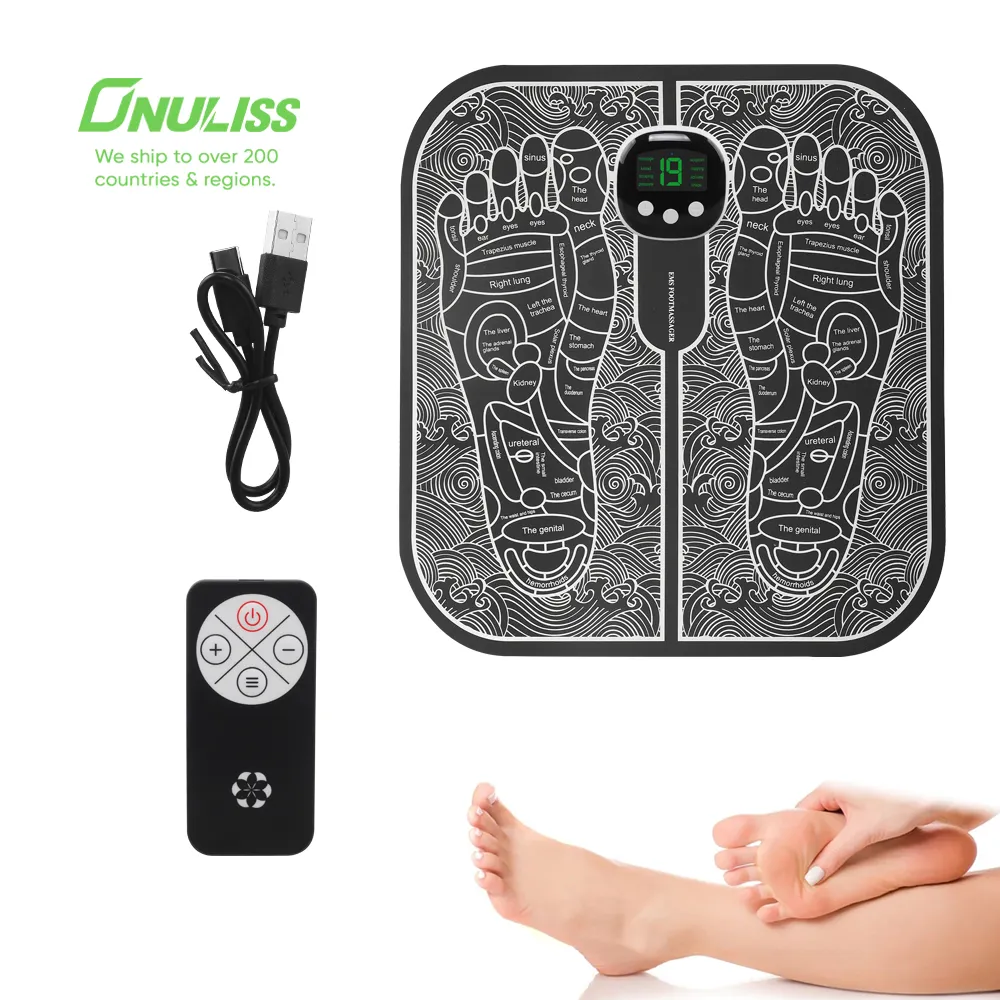 Tapis de massage stimulateur de pieds EMS avec physiothérapie infrarouge pour masseur de tapis de pieds Ems pour cou