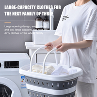 Panier à linge rectangulaire pliable en plastique, panier de rangement pour le lavage des vêtements