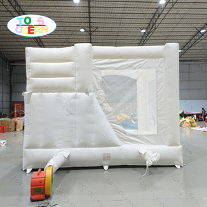 Tùy chỉnh thương mại PVC Trắng nhà bị trả lại lâu đài <span class=keywords><strong>Inflatable</strong></span> Combo trượt để bán - Product Image 3