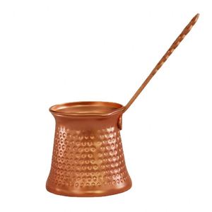 กระติกน้ำนม/กาแฟแบบมีหูจับ ขนาด 350 มล. ลายค้อนตอก จุดประกายไฟ สีทองแดงเคลือบ แบบตุรกี - Product Image 1