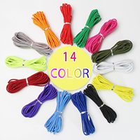 Cordons élastiques en nylon coloré de 3 mm, tressés, haute ténacité, revêtus, pour macramé, perles, bricolage, artisanat, couture