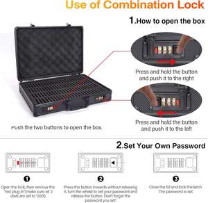 Boîte de rangement pour pièces de monnaie classées, étui en aluminium avec serrure, valise pour collectionneur de pièces de monnaie classées NGC/PCGS, pour collections de pièces de monnaie de valeur - Product Image 3