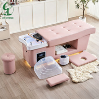 Lit de shampooing multifonctionnel Jincheng pour salon de beauté japonais, hydrothérapie capillaire, LED, massage thaïlandais