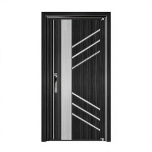 Porte de sécurité française en aluminium, antivol, à battant, avec verre décoratif, étanche et anticorrosion, pour extérieur de villa et appartement - Product Image 1