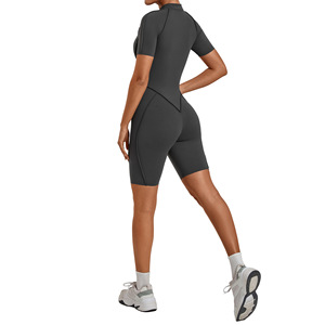 <span class=keywords><strong>Tuta</strong></span> da Yoga <span class=keywords><strong>Aderente</strong></span> con Collo Alto e Mezza Zip, Monopezzo per Fitness, Abbigliamento Sportivo ad Alta Intensità per Donne - Product Image 2
