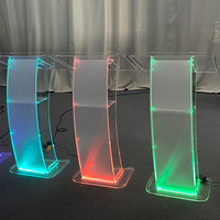 Atril de Iglesia con Iluminación LED de Acrílico Transparente, Púlpito Desmontable, Diseño de Muebles Modernos en Venta