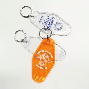 <b>Personalized</b> Plastic Blank ABS Hotel <b>Keychain</b> Promotional Key Tags Retro Motel Hotel <b>Keychain</b> Blank - Product Image 4