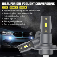 Mini Cooper R56 Phare LED H7 1200lm Feu antibrouillard Renault Duster Neuf 12V 12W Angle de faisceau 360° Compatible Land Cruiser Auris