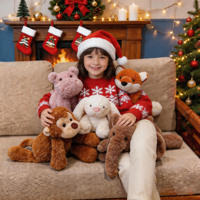 Ensemble de jouets en peluche doux et moelleux, adorables jouets en peluche de Noël pour enfants