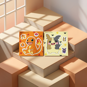 For DIY Diamond Painting Sticker Kit 2 Sheets Charmander Morpeko 5D Rhinestone Cubic Deco Self-adhesive Home Decoration Kids - Product Image 1