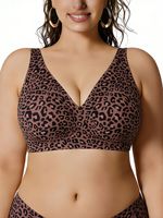 Sujetador inalámbrico push-up sin aros de seda helada transpirable para mujer, talla grande 3XL, sin costuras, con estampado OEM al por mayor