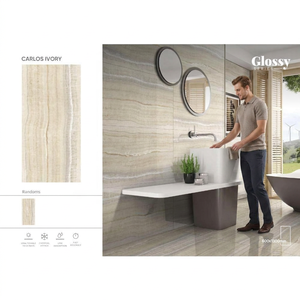 Crema Italia Arabic Design Glossy Polished Porcelain Tiles 600x1200mm Luxury Ceramic Floor Wall Tiles - Product Image 6