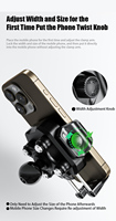 Support de téléphone pour moto KWG-M33-C1, verrouillage en un clic, rotation à 360°, base antivol CNC, sans obstruction de la caméra, antichoc