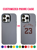 Coque de téléphone personnalisée avec nom et numéro de l'équipe, 1 pièce, personnalisation, peinture UV multicolore, coque en TPU mat pour 17/16/15/14 Pro Max