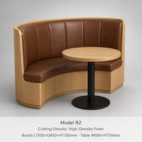 Meubles de restaurant modernes, personnalisables, durables et écologiques, canapé en cuir, banquette, table et chaise de café en bois, hôtel