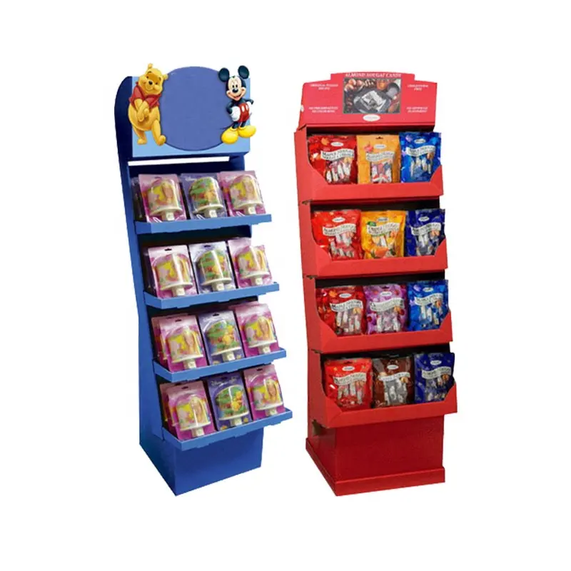 Bestseller Karton Merchandise Store Snack Kekse Display Stand Lebensmittel, Pop Up Getränke Display Stand