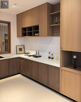Meubles de cuisine complets, design personnalisé, armoires en bois massif naturel, ensembles d'armoires de cuisine modernes en bois