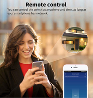 Module Relais Intelligent Tuya Alexa avec Minuteur, Interrupteur Mural Wi-Fi+RF 16A, Compatible Google Home et Application Smart Life, Télécommande