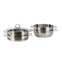 Casserole vapeur de cuisine de luxe classique de haute qualité en acier inoxydable 4 Ti avec couvercle à motif texturé nid d'abeille