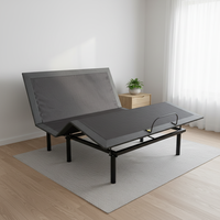 Lit électrique moderne réglable OEM ENKE NK-DA10 à quatre moteurs, pliable, avec cadre en métal et contreplaqué, inclinaison de la tête, soutien lombaire et rangement pour chambre à coucher
