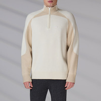 Pull tricoté décontracté pour homme avec logo personnalisé, col zippé, idéal pour le football et le basketball en hiver