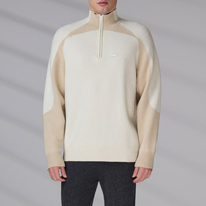 Pull tricoté décontracté pour homme avec logo personnalisé, col zippé, idéal pour le football et le basketball en hiver - Product Image 4
