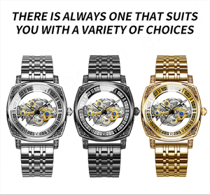 BINBOND 432 de acero inoxidable resistente al agua para hombre relojes de esqueleto de marca superior de lujo transparente mecánico deportivo relojes de pulsera para hombre - Product Image 4