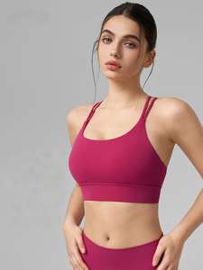 Soutien-gorge de sport pour femme OEM/ODM, devant tendance, bretelles croisées au dos, fermeture à triple crochet réglable, large bande de maintien, antichoc, séchage rapide - Product Image 4