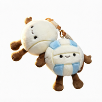 Porte-clés en peluche mini ballon de volley-ball mignon et doux, breloque de sac rembourrée, jouet à suspendre pour sac à dos, cadeau pour les passionnés de sport - Vente en gros