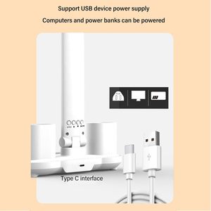 Lampe de lecture LED de table sans fil moderne pour le soin des yeux, avec ventilateur pliable, contrôle tactile USB, lumière de nuit, CRI 90 élevé, 3200 mAh, ABS, design simple - Product Image 4