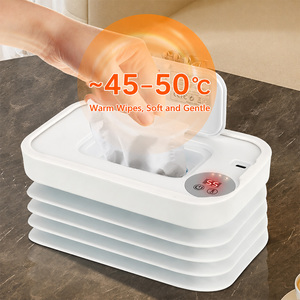 Chauffe-lingettes intelligent SUNNUO, maintien au chaud 24h, distributeur de lingettes humides à chauffage supérieur, pliable et silencieux pour nouveau-nés, crèches et usage domestique - Product Image 1