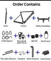 BXT Road-275 2026 Rangka Sepeda Balap Karbon T1000 Baru dengan Pemasukan Kabel Internal Penuh, Rem Cakram, Ultralight, Setang 380mm Opsional