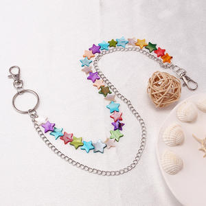 Chaîne de taille étoile pour femme en alliage de zinc, étoile à cinq branches colorée, chaîne de corps tendance pour la plage, accessoire décoratif pour pantalon à une seule boucle - Product Image 6