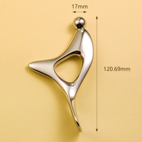 Outil de massage Kinwong pour la réflexologie et l'acupression, triangle des méridiens, en acier inoxydable massif argenté, commande manuelle filaire, pour le corps