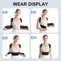 KS-5056 # Correcteur de posture réglable avec soutien dorsal en maille respirante et support d'épaule antidérapant en latex pour le bureau et le sport