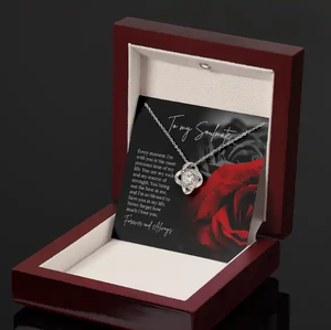 <b>Red</b> Wood Jewelry <b>Box</b> with LED Light Necklace Pendant <b>Gift</b> <b>Box</b> Mahogany Wood with Spotlight - Product Image 2