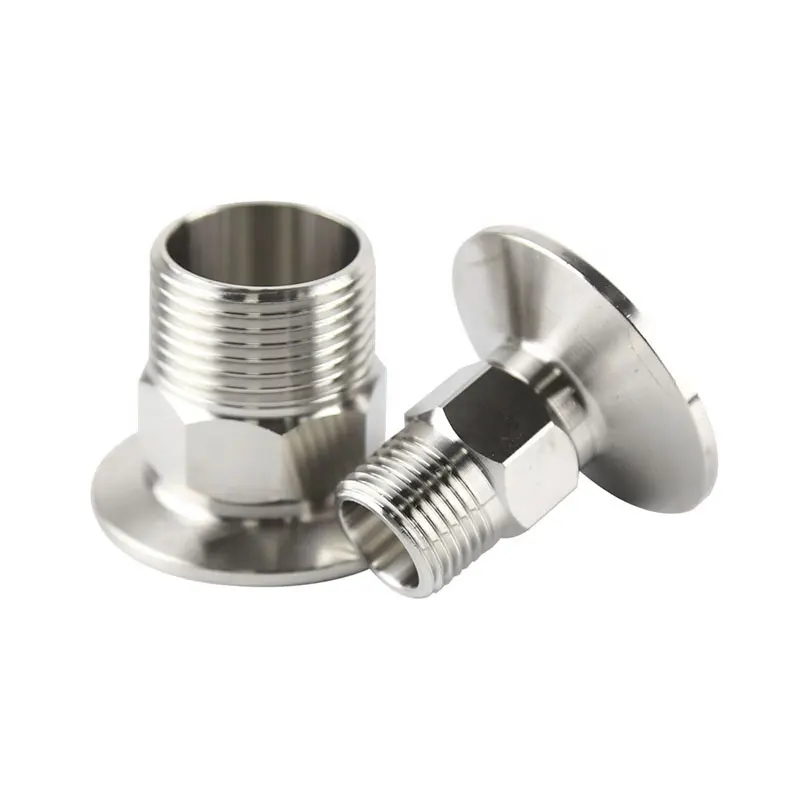 Adaptador de tubería de tornillo, triabrazadera bsp npt, acero inoxidable